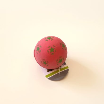 Szivacsos gumilabda csillag mintával, 6cm - piros