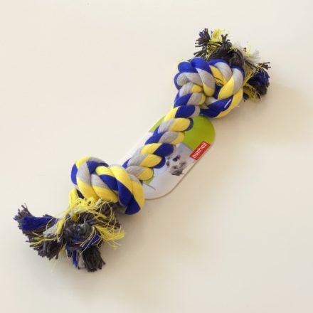 Dupla csomós rágókötél, 26cm, kék