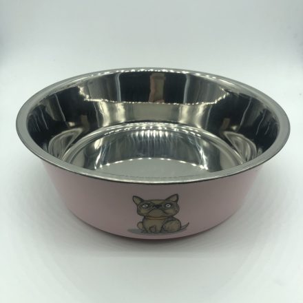 Etetőtál - rózsaszín, fém, csúszásgátló gumitalppal 26cm 1900ml