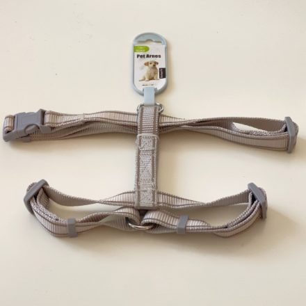 Kutyahám, fényvisszaverő csíkkal - nyak 45-60cm, mellméret 48-75cm - SZÜRKE