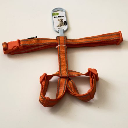 Kutyahám, fényvisszaverő csíkkal - nyak 45-60cm, mellméret 48-75cm - NARANCS