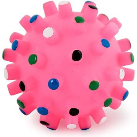 Tüskés, kemény gumilabda 10cm - rózsaszín