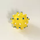 Tüskés, kemény gumilabda 10cm - sárga