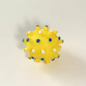 Tüskés, kemény gumilabda 10cm - sárga