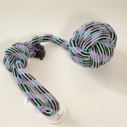 Kötél labda, húzókával - 45cm/Ø10cm - LILA