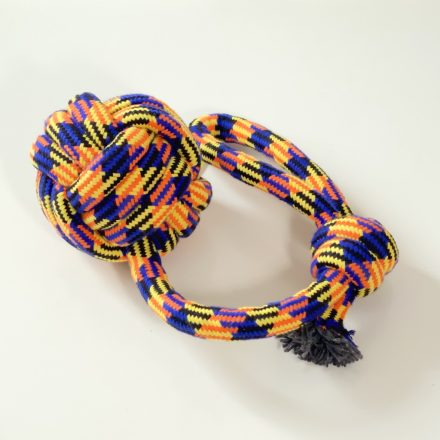 Kötél labda, húzókával - 45cm/Ø10cm - NARANCS