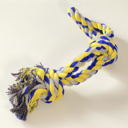 Dupla köteles, dupla csomós rágókötél - 45cm - KÉK