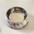 Masszív falú, fém betétes, műanyag tál - 26cm/1200ml - színes állatmintákkal