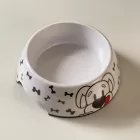 Masszív falú, fém betétes, műanyag tál - 22cm/300ml - kutyafejjel