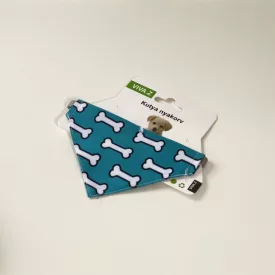 Kendős nyakörv- XS - 20-34cm - sötétkék, csont mintás