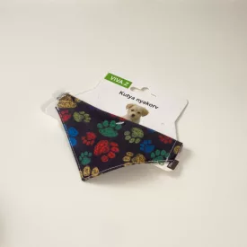 Kendős nyakörv- XS - 20-34cm - fekete, színes tappancsos