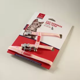   Macskahám szett, hal mintával, csengettyűvel - RÓZSASZÍN